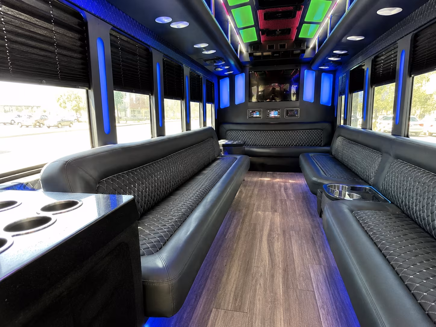 laredo 15 passenger party bus inside