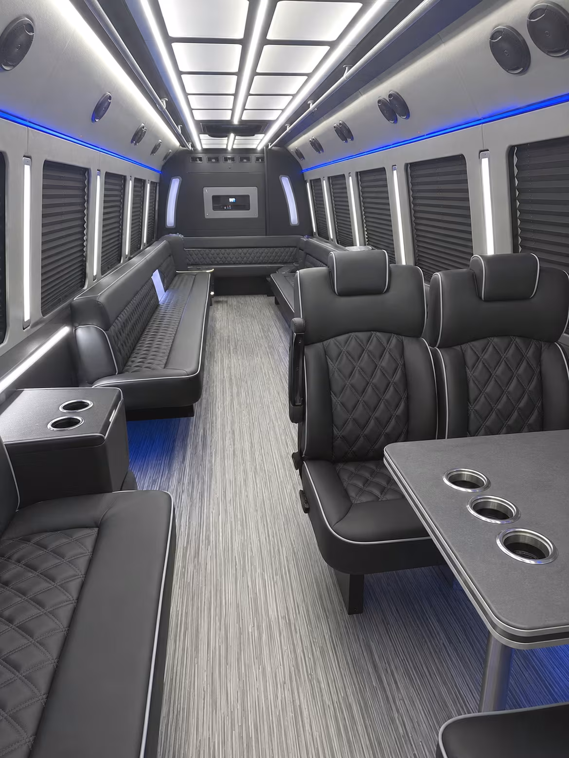 laredo 25 passenger party bus inside