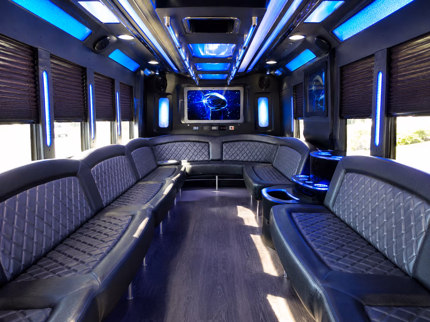 laredo 28 passenger party bus inside